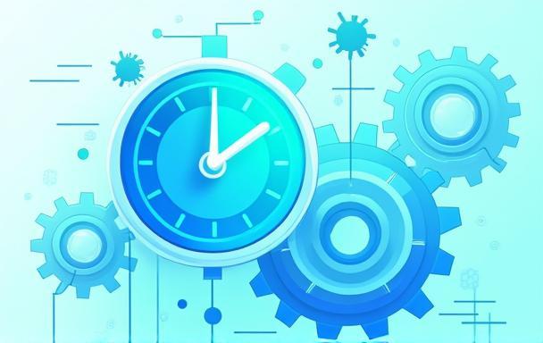 Clock with gear icon representing automation