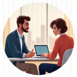 Two people discussing software setup